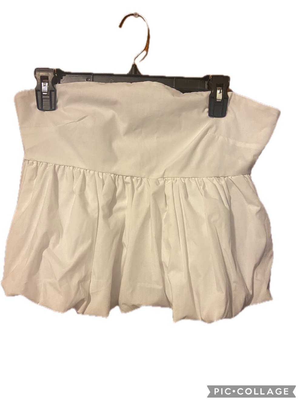 Strapless White Peplum crop top